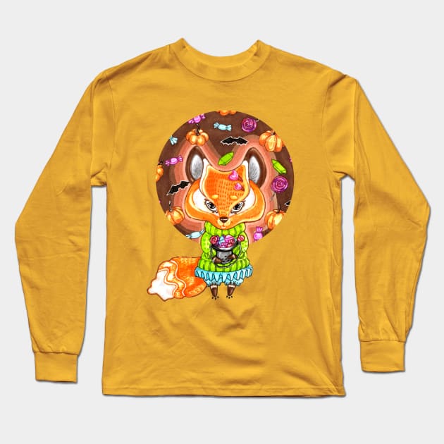 fox named liso on halloween Long Sleeve T-Shirt by bigdipper